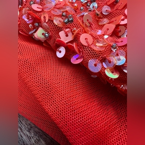 Cache Coral Sparkle Gown size 2 - Picture 14 of 15